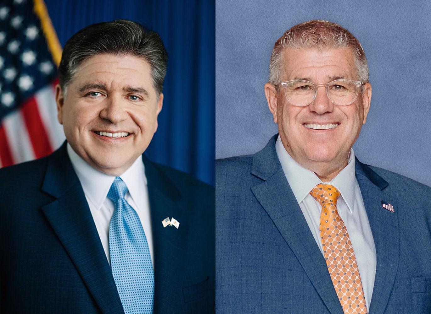 Governor JB Pritzker and Darren Bailey