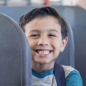 Boy on school bus