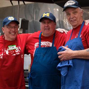 Volunteers at St. Christina’s fish fry.