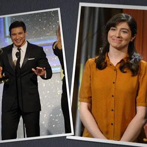 Talk show host Mario Lopez and comedian Melissa Villaseñor