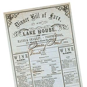 Lake House menu