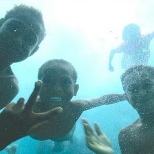 Kids swimming