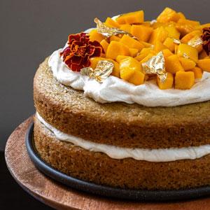 vegan lemon saffron cake