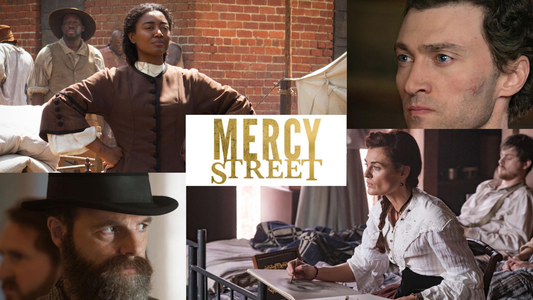 (Photos courtesy of PBS/Erik Heinila) Charlotte Jenkins, Major McBurney, Lisette Beaufort, and Allan Pinkerton in Mercy Street. (Photos courtesy of PBS/Erik Heinila)
