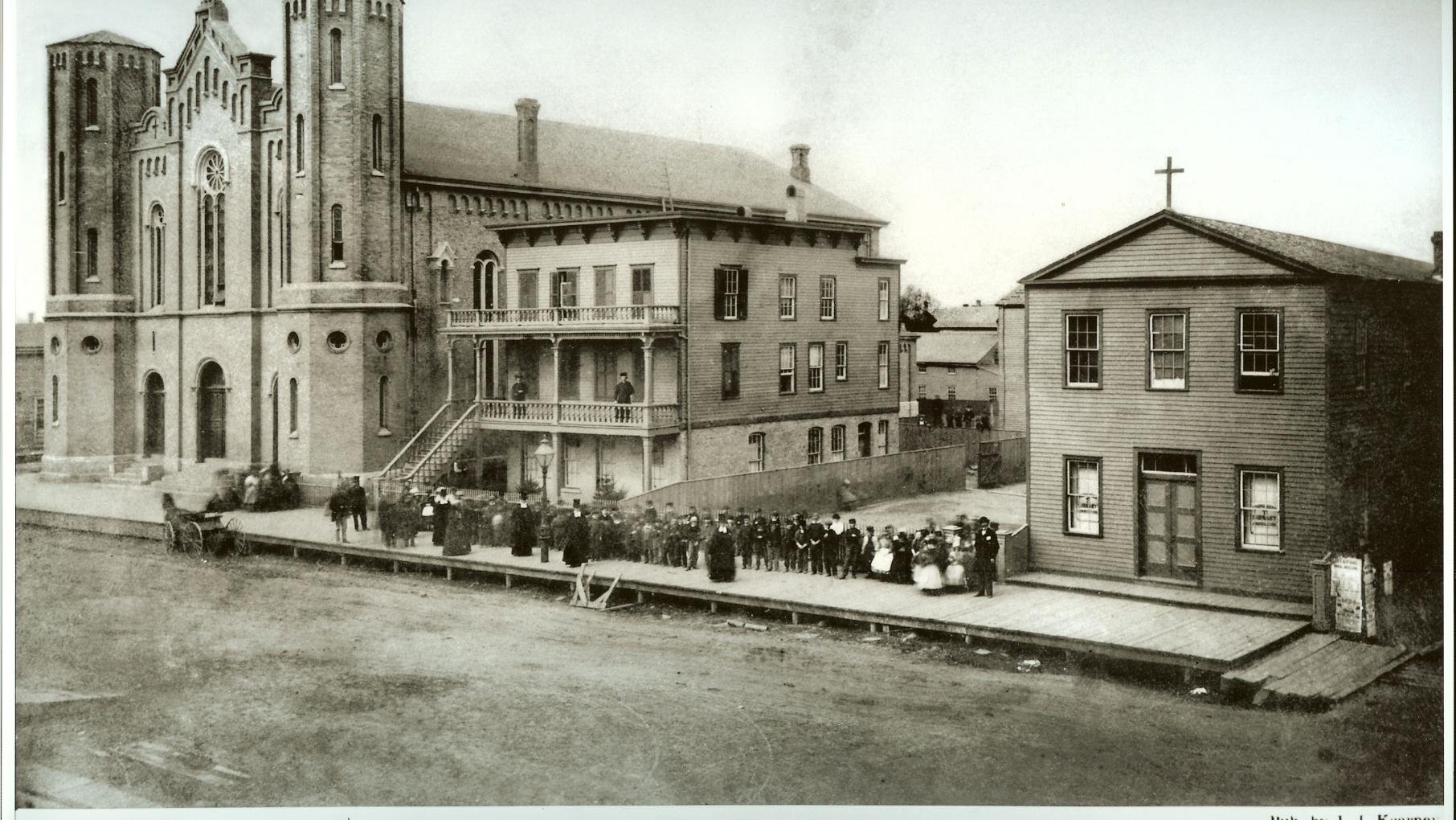 A photograph of St. Patrick's Church in the 1860s by J. Carbutt. A photograph of St. Patrick's Church in the 1860s by J. Carbutt.