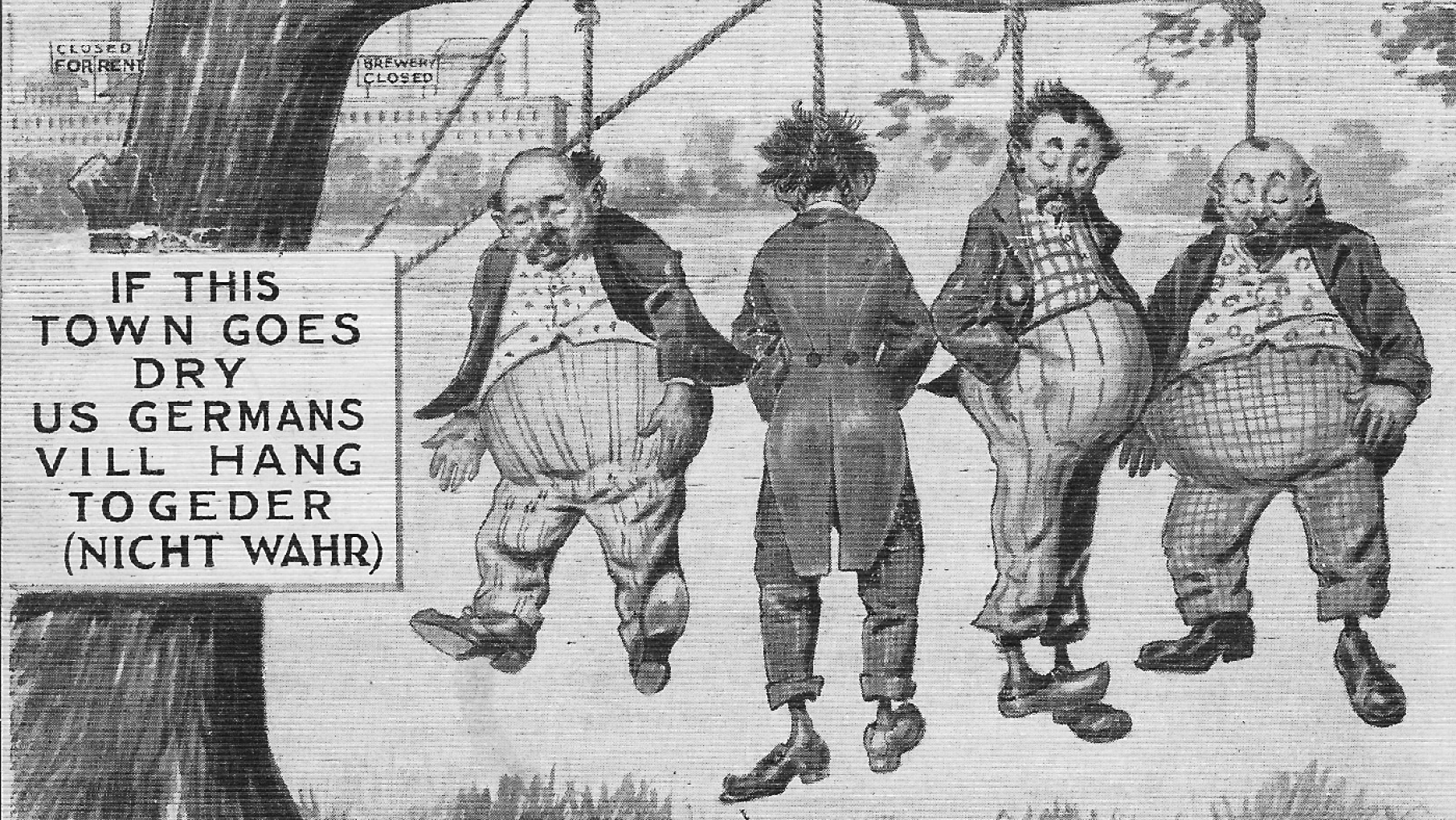 Anti-German sentiment during World War I turned people against German brewers, helping lead to Prohibition. Image courtesy Joseph Gustaitis An anti-German cartoon from World War I. Image courtesy Joseph Gustaitis