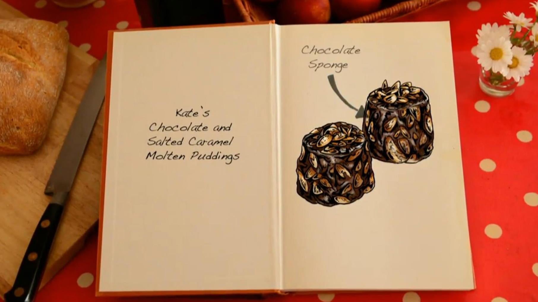 Kate's Chocolate and Salted Caramel Molten Puddings from The Great British Baking Show.