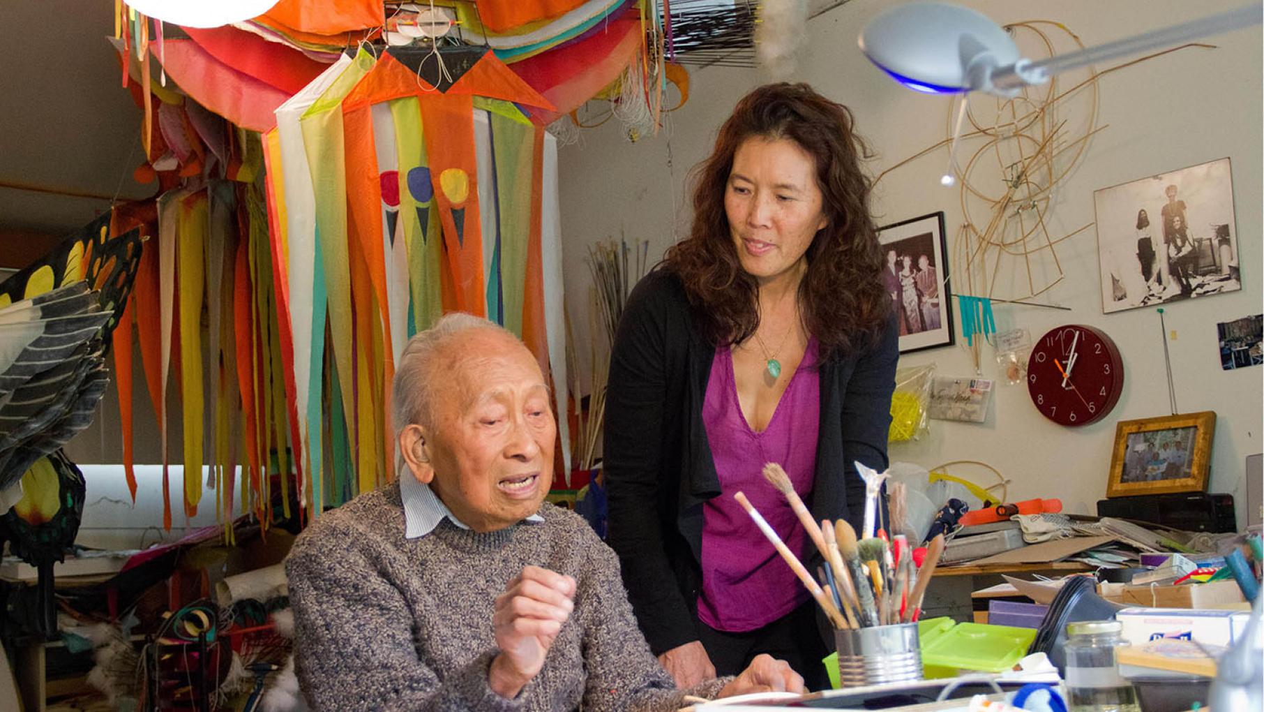 Tyrus Wong in his kite studio. Photo: Ildiko Lazslo Tyrus Wong in his kite studio. Photo: Ildiko Lazslo