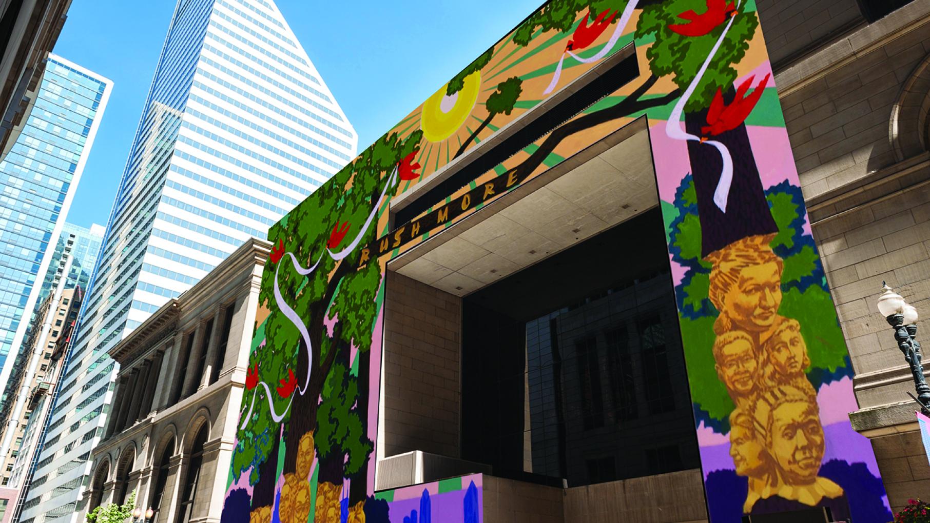 A rendering of Kerry James Marshall's Chicago Cultural Center mural