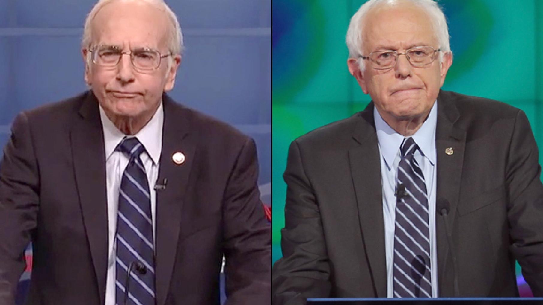 Larry David and Bernie Sanders