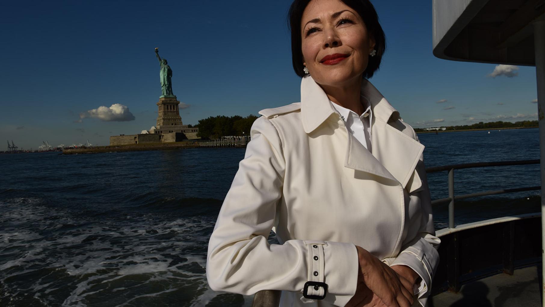 Ann Curry by the Statue of Liberty in We'll Meet Again. Photo: David Turnley