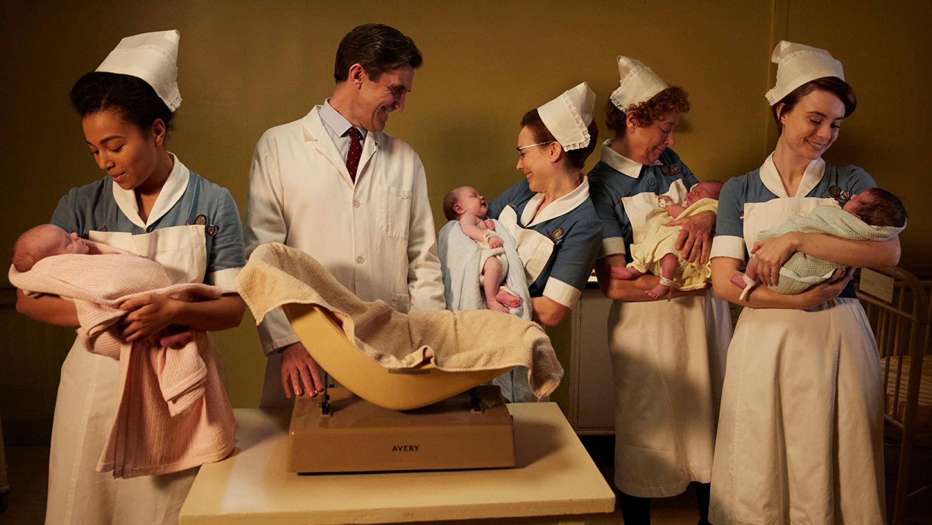 When another maternity clinic closes, the Nonnatans are swamped with mothers and babies. Photo: Neal Street Productions Call the Midwife. Photo: Neal Street Productions