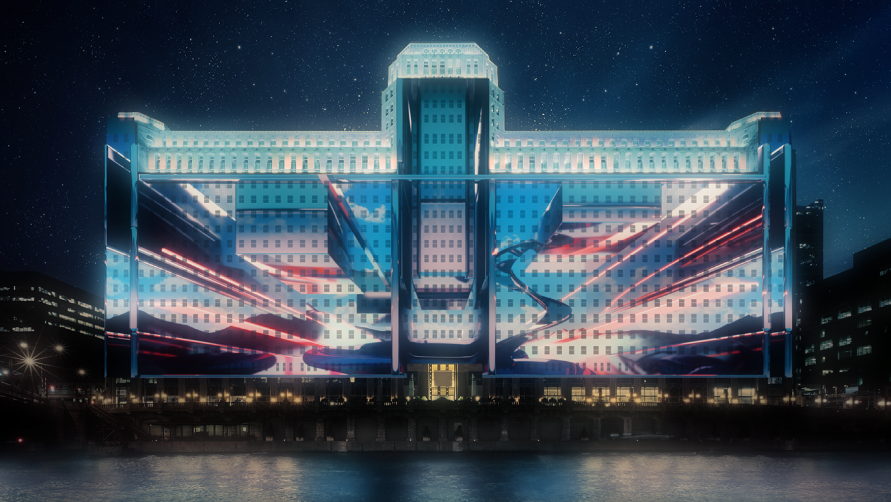 Art on theMART provides a 2.5 acre canvas for digital artists. Image: Art on theMART Art on theMART (Chicago's Merchandise Mart off the Chicago River). Image: Art on theMART