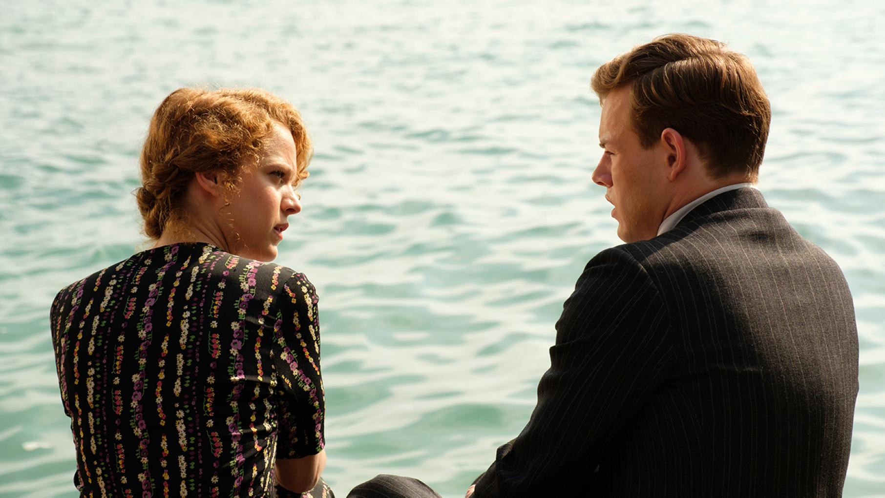 Leslie has found himself in a trying situation after dating three women at once. Photo: Joss Barratt for Sid Gentle Films & MASTERPIECE Daphne (ELLI TRINGOU) & Leslie Durrell (CALLUM WOODHOUSE) in The Durrells in Corfu. Photo: Joss Barratt for Sid Gentle Films & MASTERPIECE