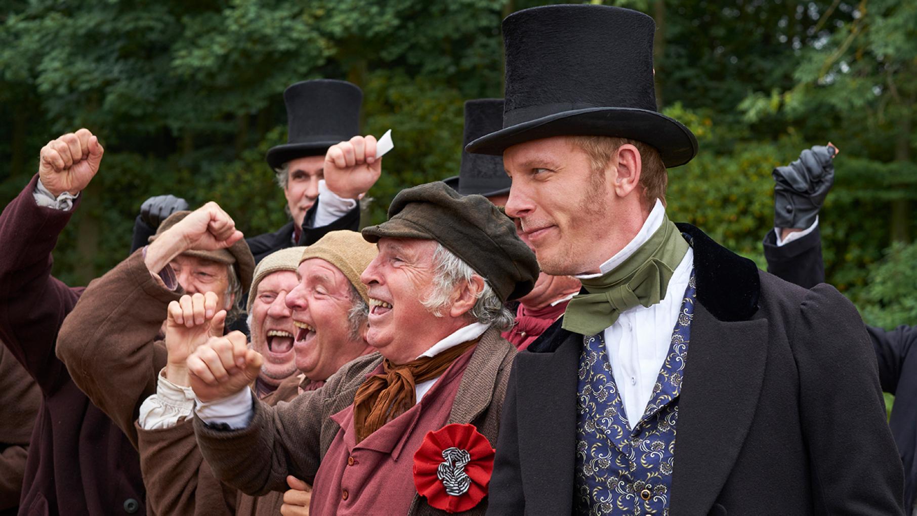 Victoria has a new political rival in Lord Palmerston, who claims to be a democratic populist but wants to protect his own power too. Photo: Justin Slee/ITV Plc for MASTERPIECE Lord Palmerston (Laurence Fox) in Victoria. Photo: Justin Slee/ITV Plc for MASTERPIECE