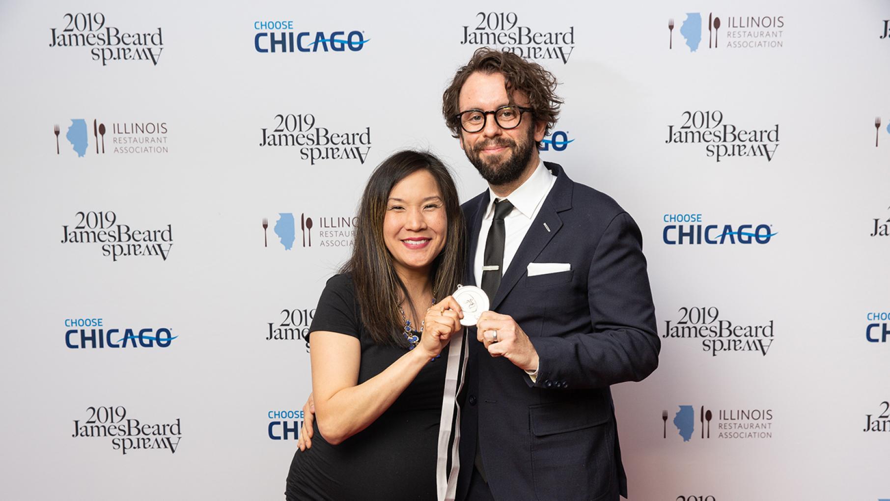 Beverly Kim and Johnny Clark at the James Beard Awards. Photo: Galdo Photography