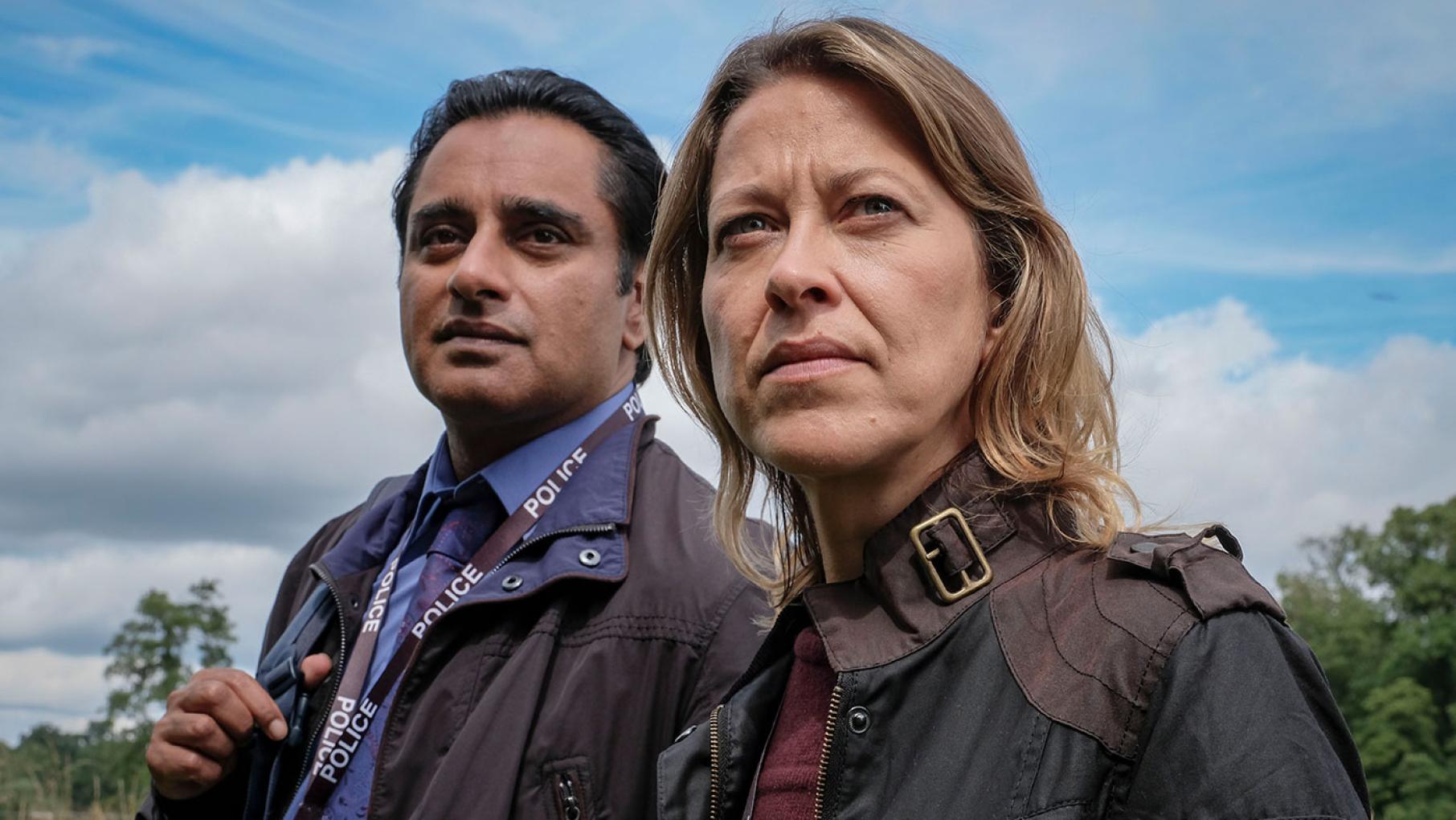 Nicola Walker as DCI Cassie Stuart and Sanjeev Bhaskar as DS Sunny Khan in Unforgotten. Photo: John Rogers/Mainstreet Pictures