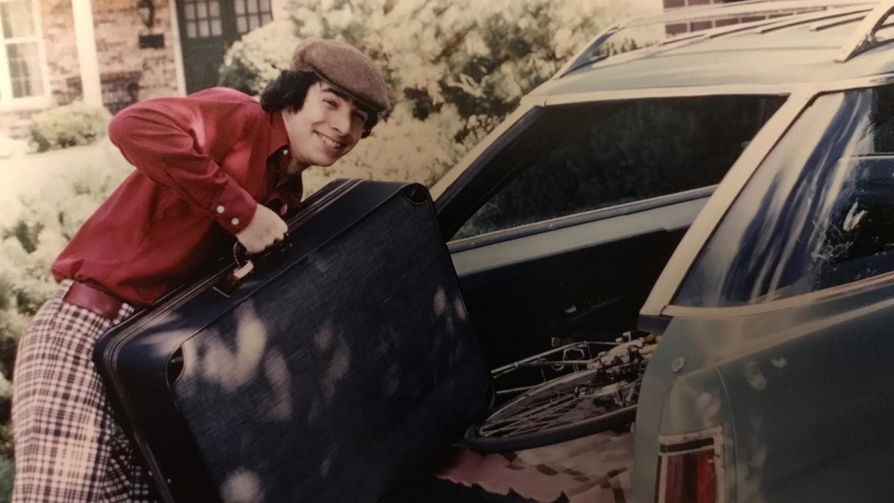 A young Geoffrey Baer getting ready for a road trip