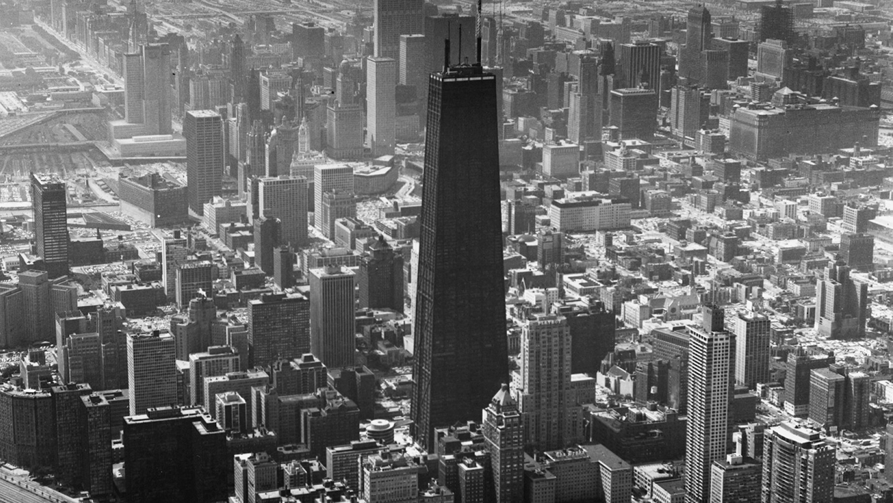 The John Hancock Center, c. 1970. Photo: Chicago History Museum, Hedrich-Blessing collection The John Hancock Center, c. 1970. Photo: Chicago History Museum, Hedrich-Blessing collection