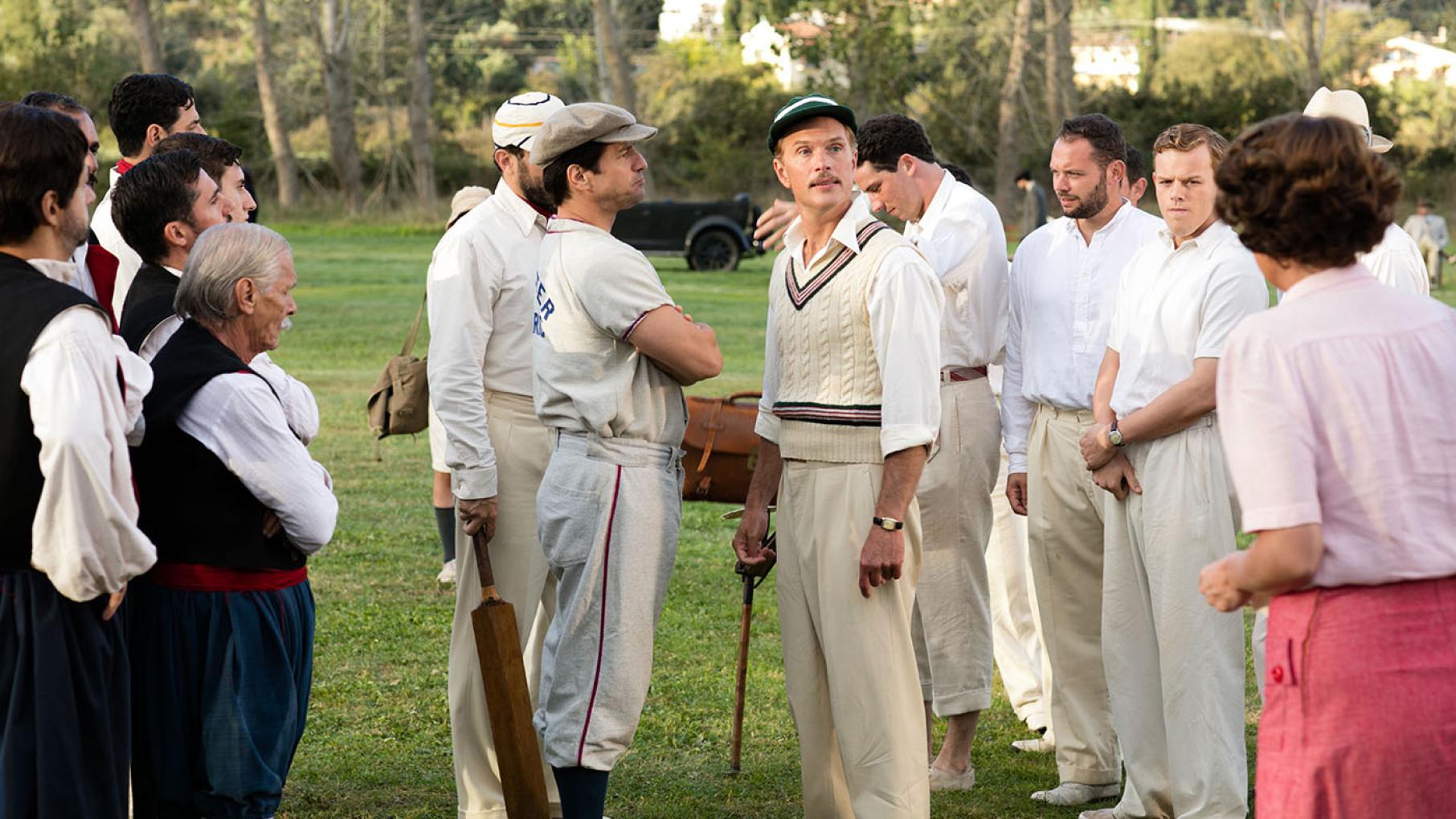 They may say it's a friendly match, but Spyros and Hugh have higher stakes in their cricket game. Photo: John Rogers/Sid Gentle Films for ITV and MASTERPIECE The Durrells in Corfu. Photo: John Rogers/Sid Gentle Films for ITV and MASTERPIECE