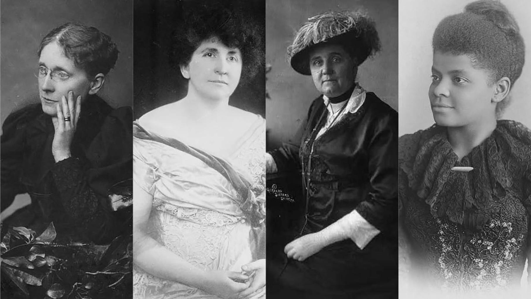 From left: Frances Willard, Grace Wilbur Trout, Jane Addams, and Ida B. Wells. Images: Courtesy of the Library of Congress, Wikimedia Commons (Ida B. Wells) Frances Willard, Grace Wilbur Trout, Jane Addams, Ida B. Wells