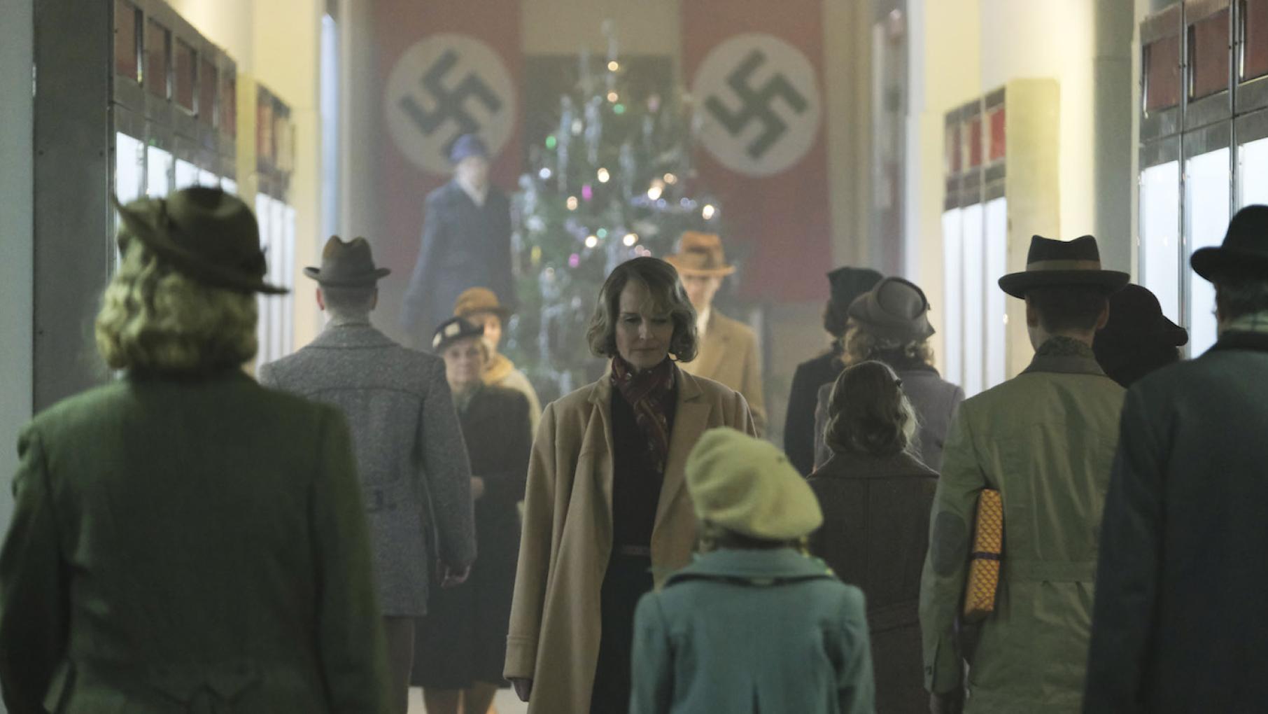 Nancy begins to dig into some of the nefarious programs going on in Nazi-controlled Berlin. Photo: Gareth Gatrell / Mammoth Screen 2019 Nancy Campbell in 'World on Fire.' Photo: Gareth Gatrell / Mammoth Screen 2019