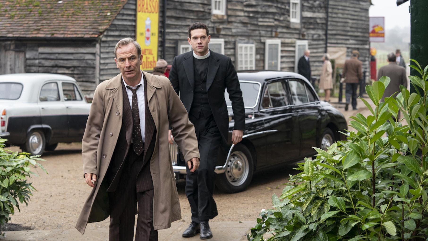 Geordie and Will get things wrong in their belief about a missing person. Photo: Kudos/ITV/Masterpiece Geordie and Will in season 5 of 'Grantchester.' Photo: Kudos/ITV/Masterpiece