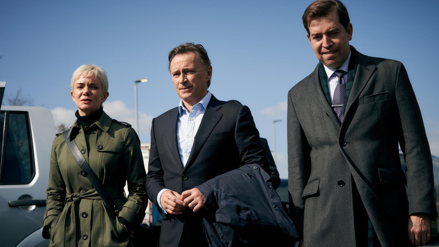 Robert visits Northumberland, where the situation continues to spiral out of control. Photo: Sky UK Limited Anna, Robert, and Peter in 'COBRA.' Photo: Sky UK Limited