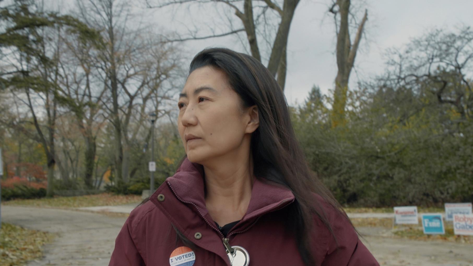 Julie Cho ran as a Republican in a blue district in Chicago's North Shore. Photo: Hillary Bachelder State Representative candidate Julie Cho votes on election day. Photo: Hillary Bachelder