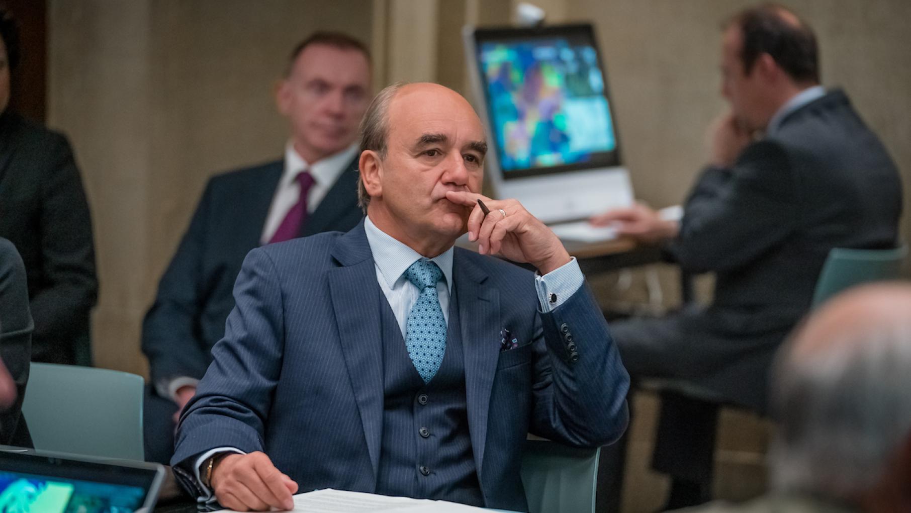 Archie is getting closer to making a play to oust Robert and replace him as Prime Minister. Photo: Sky UK Limited Archie in 'COBRA.' Photo: Sky UK Limited