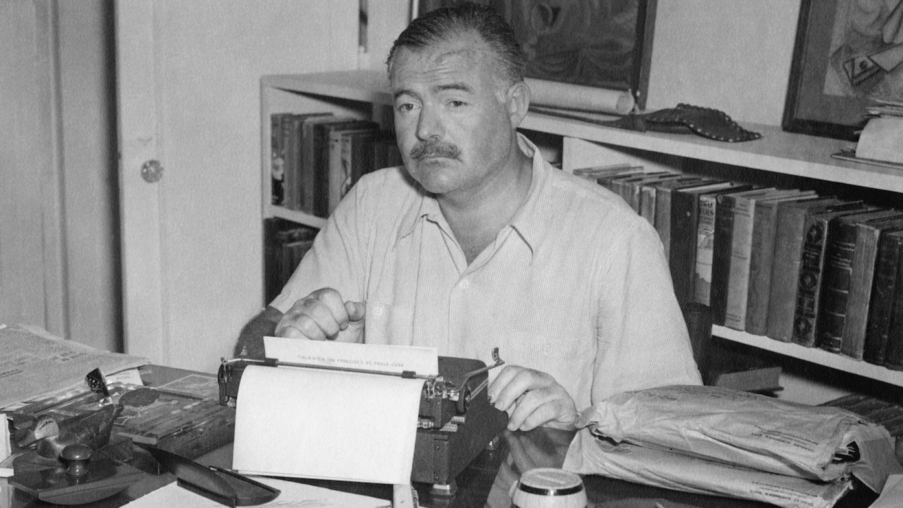 Ernest Hemingway at his home Cuba, late 1940s. Photo: Ernest Hemingway Photograph Collection. John F. Kennedy Presidential Library and Museum, Boston Ernest Hemingway at his home Cuba, late 1940s. Photo: Ernest Hemingway Photograph Collection. John F. Kennedy Presidential Library and Museum, Boston