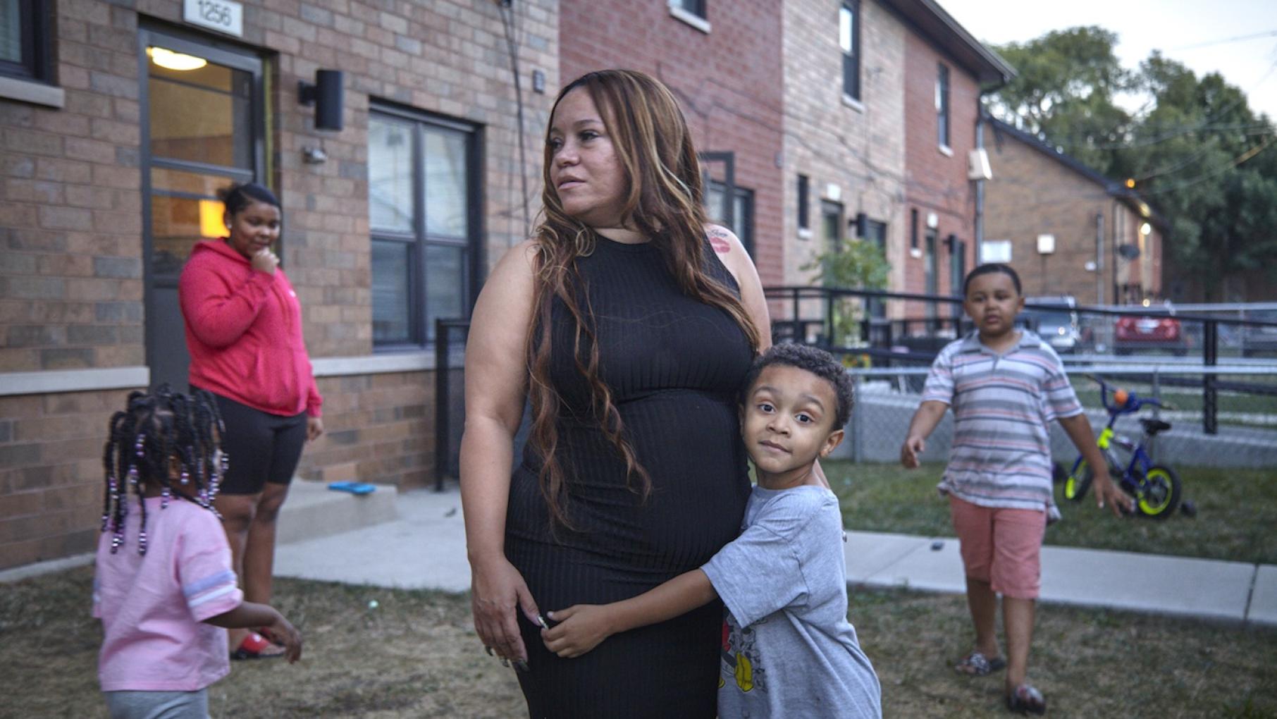 Melissa Fonseca has worked at a pharmacy chain for 16 years, but still barely makes enough to cover her bills in Humboldt Park. Photo: WTTW/Liam Alexander Melissa Fonseca in FIRSTHAND: Living in Poverty. Photo: WTTW/Liam Alexander