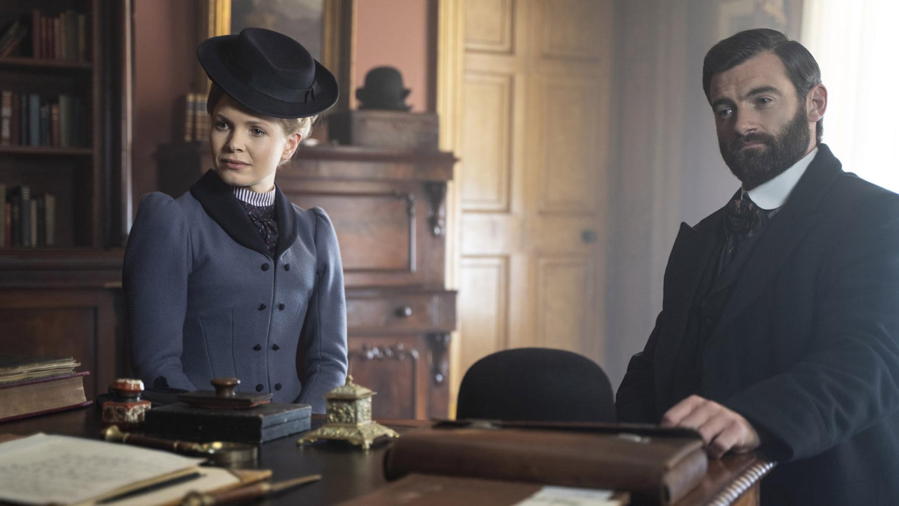 William has a job for Eliza—but it's not one she likes. Photo: Masterpiece Eliza and William in 'Miss Scarlet and the Duke.' Photo: Masterpiece