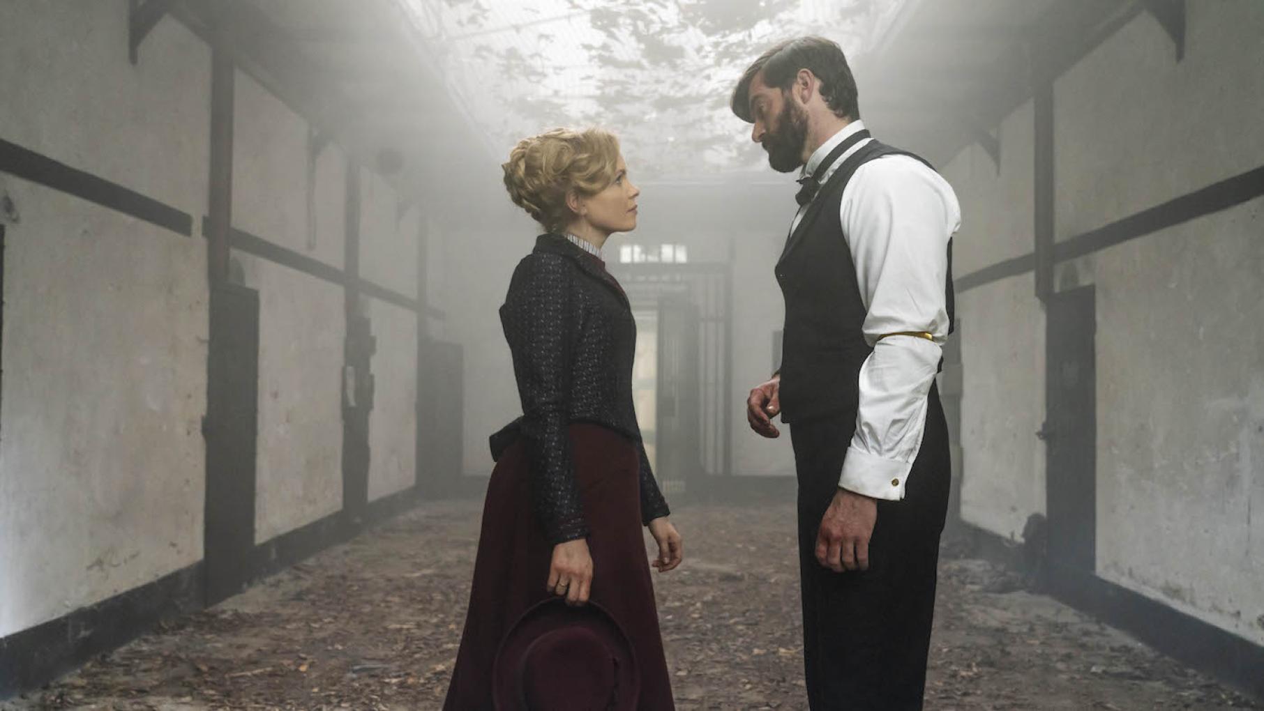 Eliza and William discover a criminal scheme in an abandoned prison. Photo: Masterpiece Eliza and William in 'Miss Scarlet and the Duke.' Photo: Masterpiece