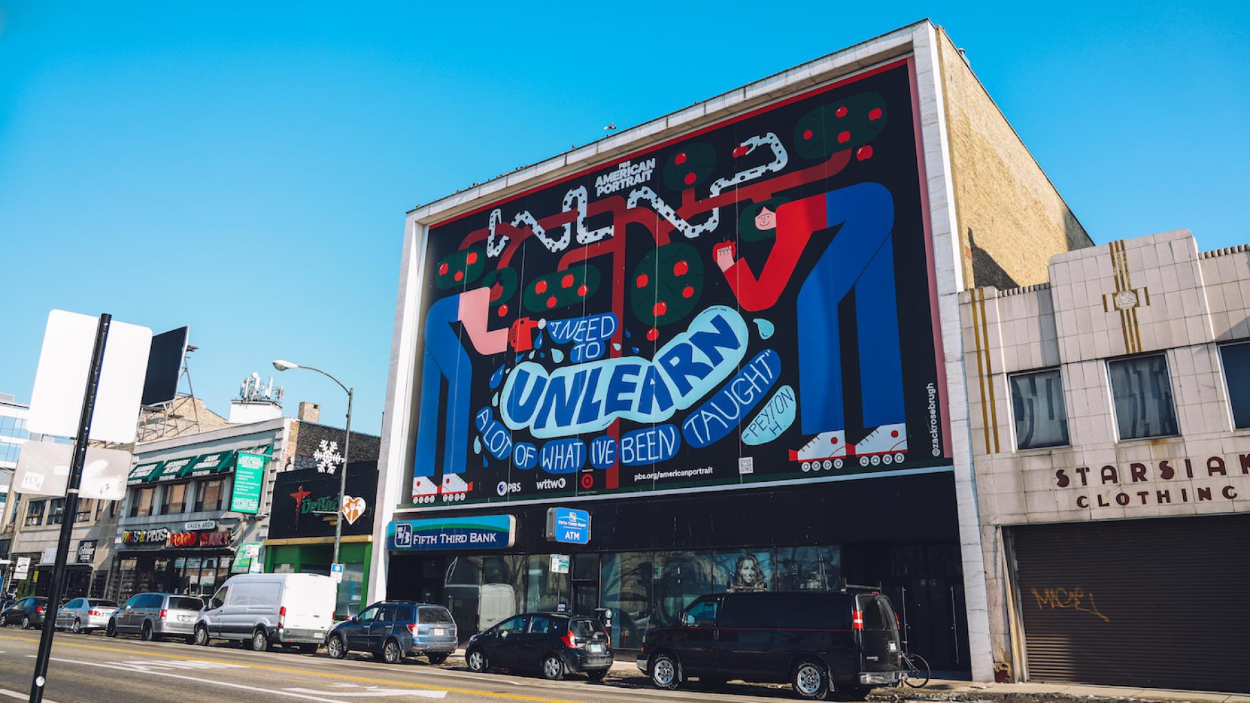 PBS and WTTW's American Portrait mural in Wicker Park