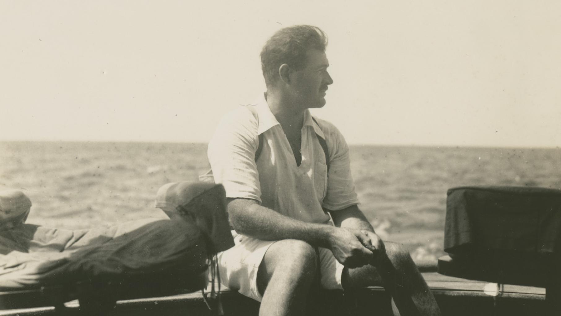 Ernest Hemingway on the fishing boat Anita circa 1929. Photo: Courtesy of Ernest Hemingway Photograph Collection. John F. Kennedy Presidential Library and Museum, Boston Ernest Hemingway on the fishing boat Anita circa 1929. Photo: Courtesy of Ernest Hemingway Photograph Collection. John F. Kennedy Presidential Library and Museum, Boston