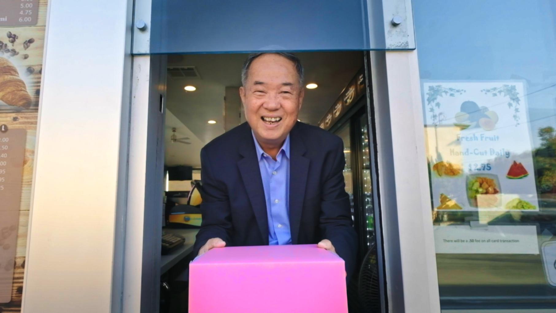 Ted Ngoy at a donut shop