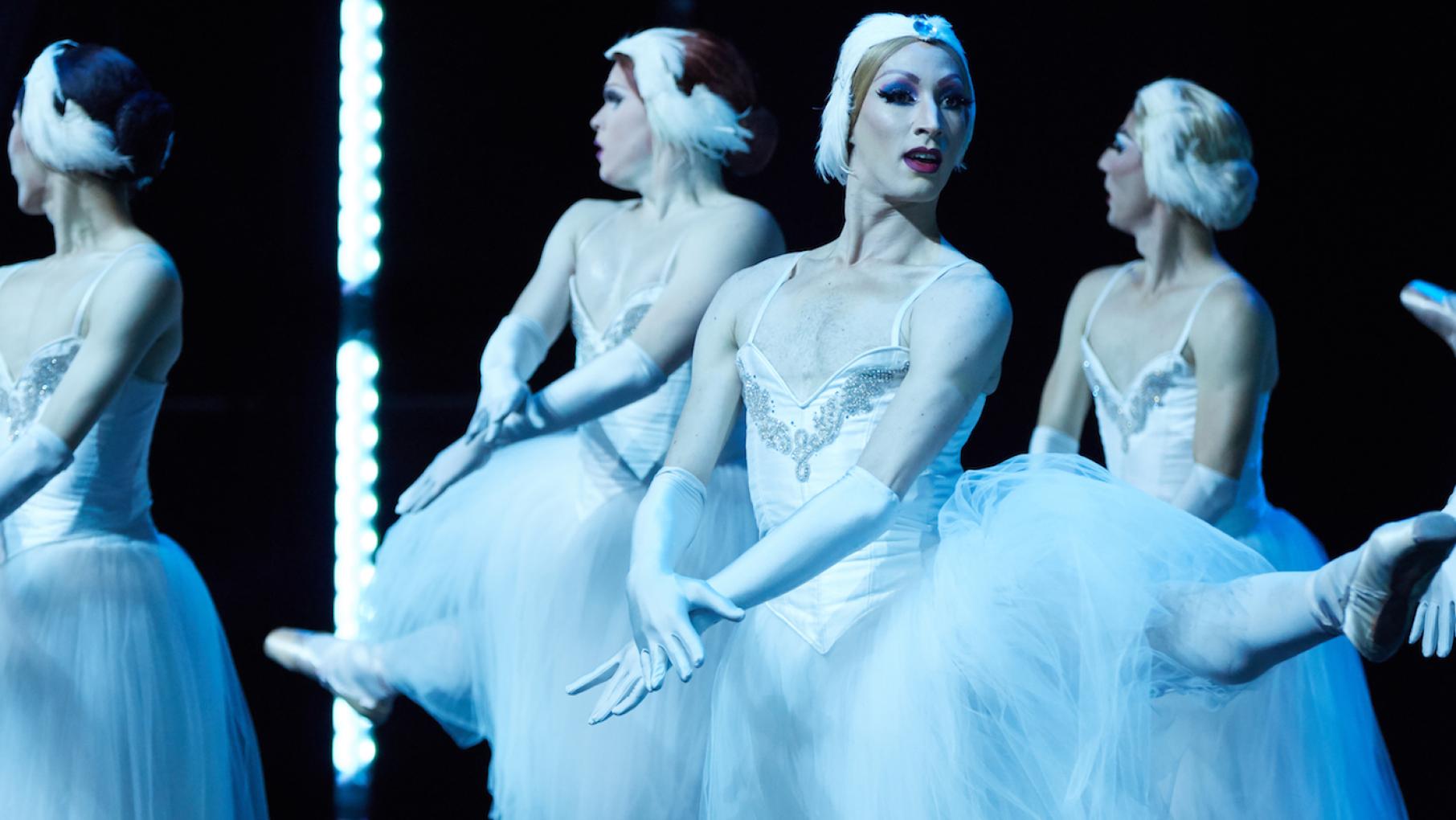 Les Ballets Trockadero de Monte Carlo performing "Swan Lake." Photo: Laura Nespola, courtesy Merrywidow Films Les Ballets Trockadero de Monte Carlo performing "Swan Lake." Photo: Laura Nespola, courtesy Merrywidow Films