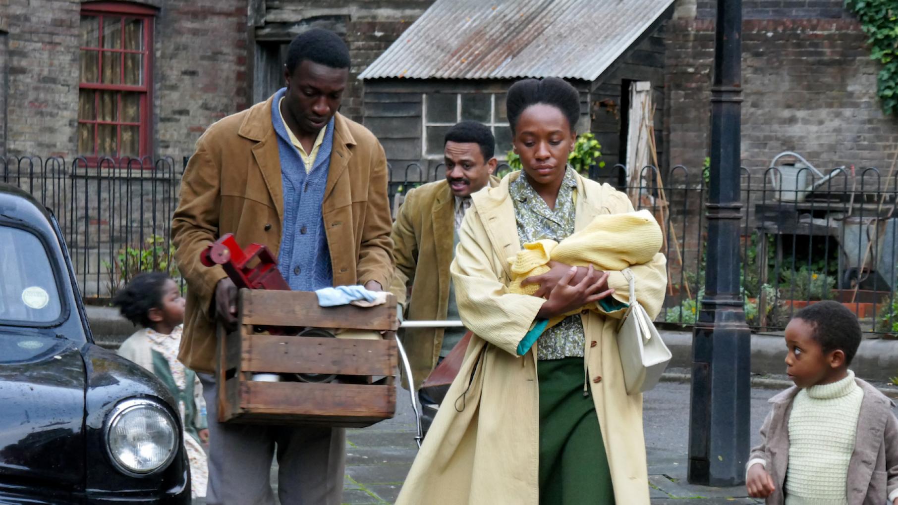 Cyril helps a recently evicted family that has fallen on hard times. Photo: Neal Street Productions Cyril with the Clarkes in 'Call the Midwife.' Photo: Neal Street Productions