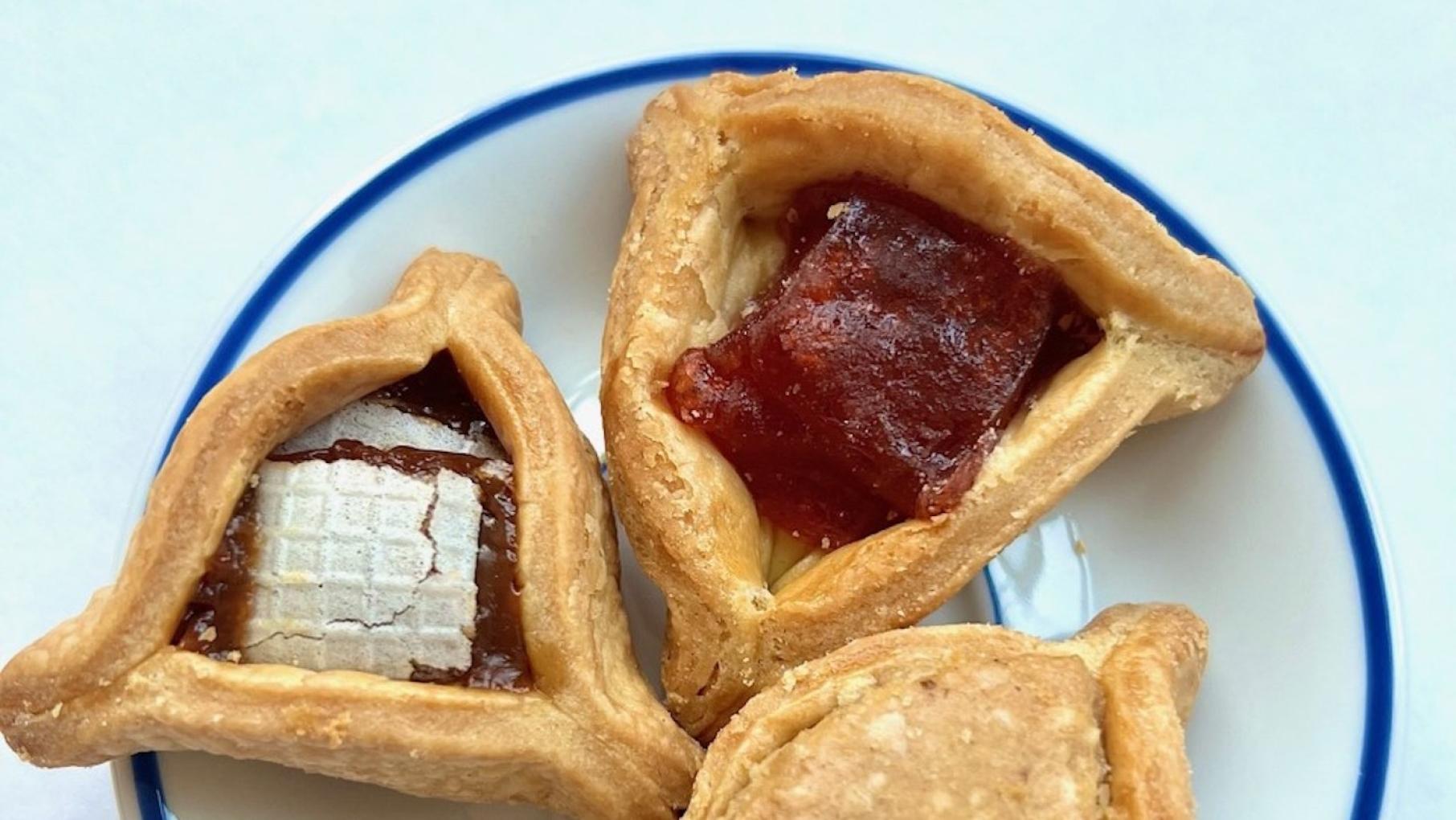Mexican candy hamantashen (Guava Ate on top right) from Chicago's Masa Madre. Photo: Courtesy Masa Madre Mexican candy hamantashen from Masa Madre