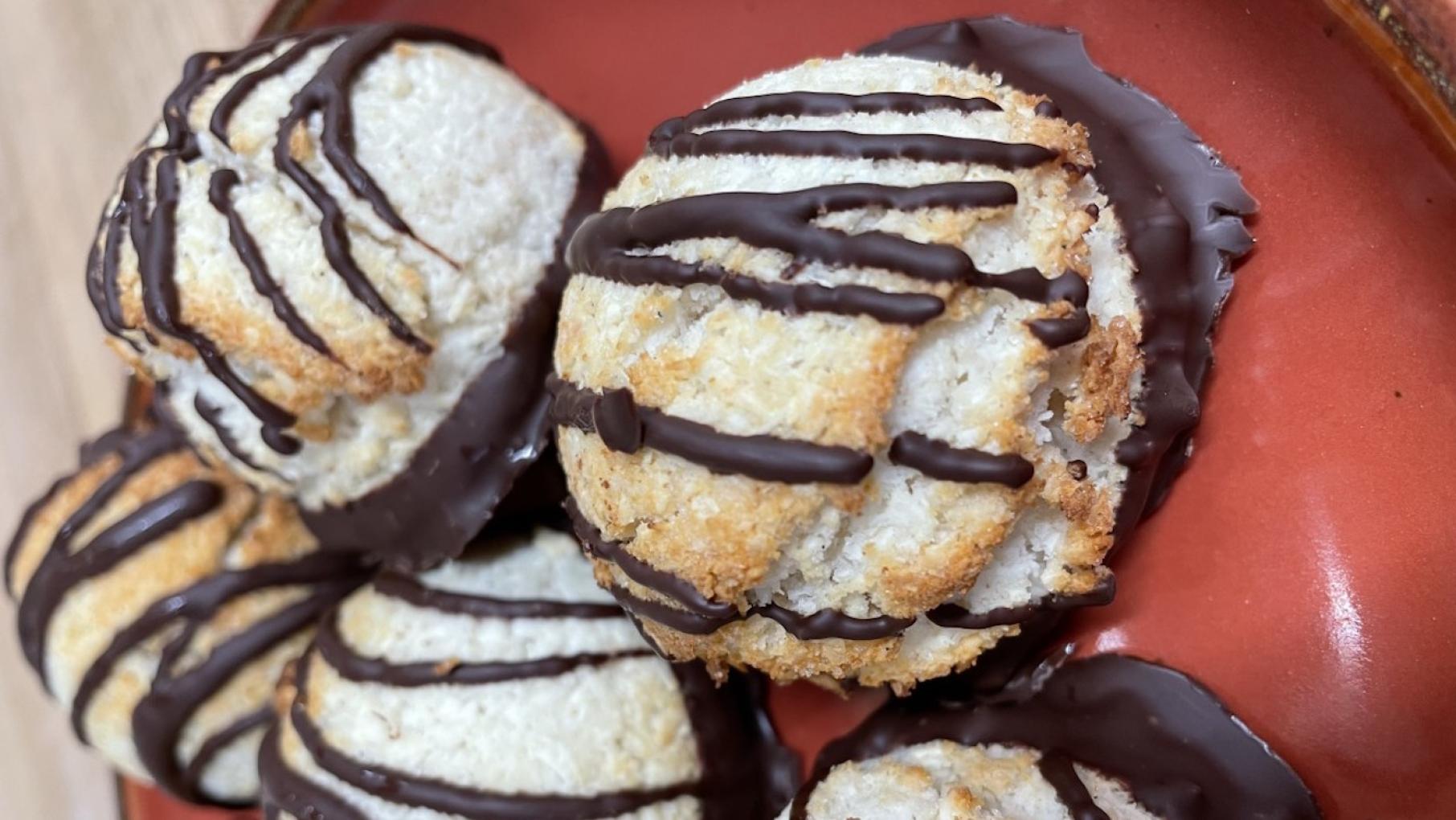 Macaroons are a common treat during Passover, since they don't contain grain and are unleavened. Photo: Jeff & Jude's Chocolate macaroons from Jeff & Jude's. Photo: Jeff & Jude's