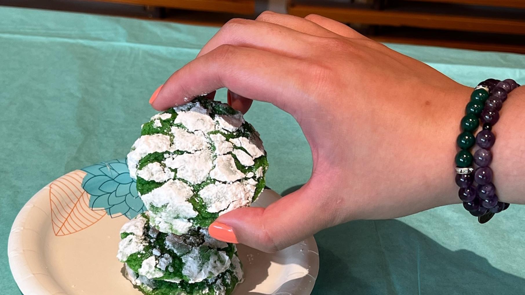 “How do you describe a flavor that doesn’t quite exist in the West?” says Mia P. Manansala of pandan, which scents her crinkle cookie recipe. Photo: Courtesy Mia P. Manansala Pandan Crinkle Cookies. Photo: Courtesy Mia P. Manansala