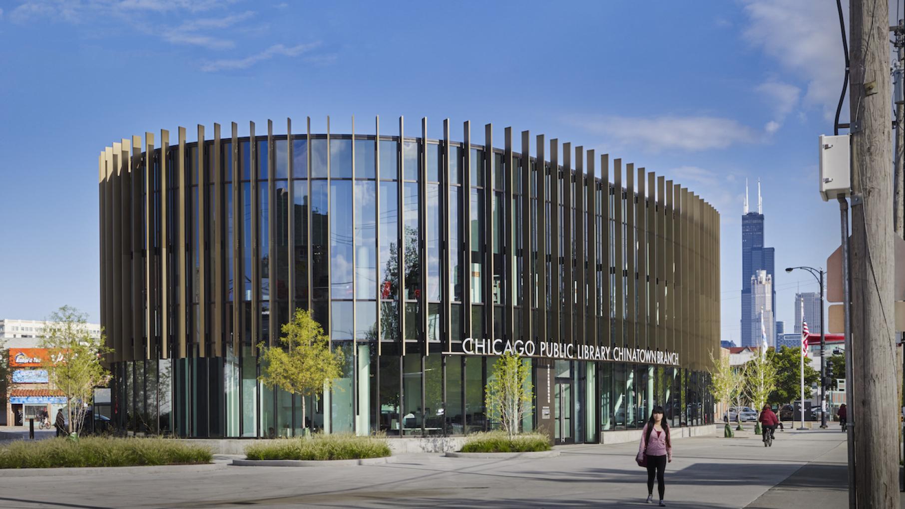 “It has a little bit of a contemporary quality, but it’s also rooted in what I think are certain kind of values and familiar themes in Chinese culture,” says Brian Lee of the library he designed for Chicago's Chinatown. Photo: Jon Miller © Hedrich Blessing Chicago's Chinatown library branch, designed by Brian Lee of Skidmore, Owings & Merrill. Photo: Jon Miller © Hedrich Blessing