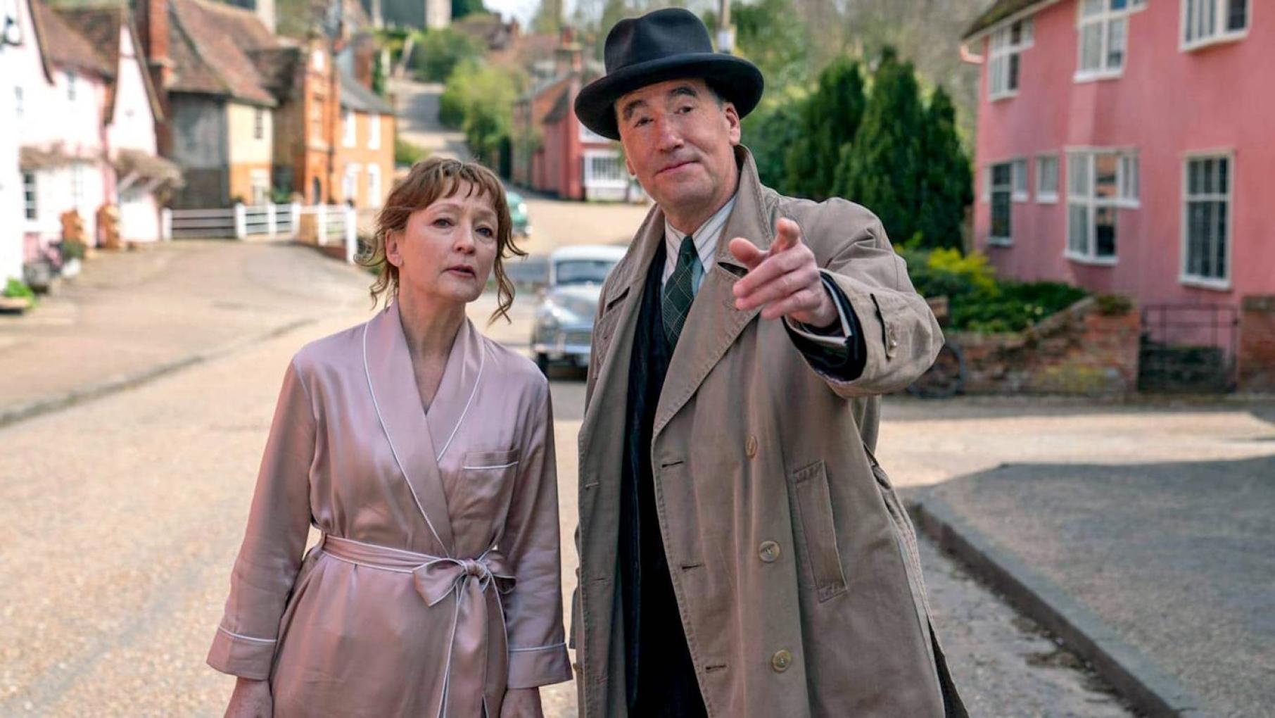 Lesley Manville as Susan Ryeland and Timothy McMullan as Atticus Pünd. Photo: Nick Wall