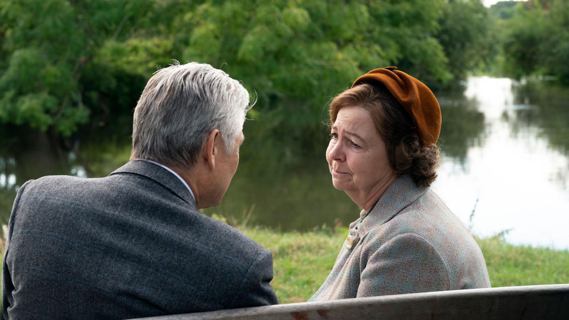 Mrs. C finally tells Jack why she has been irritable and aloof. Photo: Kudos Film and TV Ltd Jack and Mrs. C in Grantchester. Photo: Kudos Film and TV Ltd