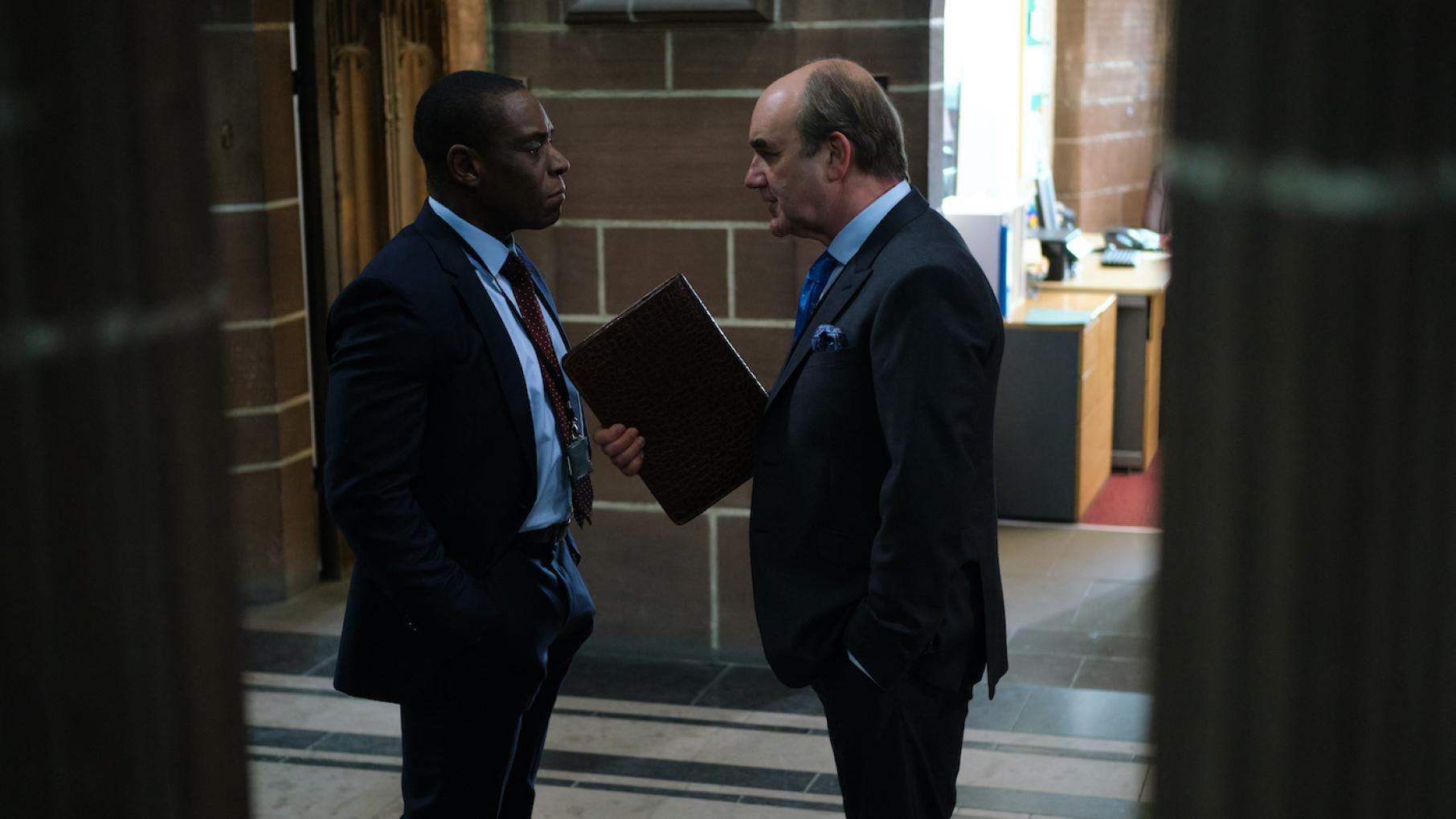 As Robert descends into paranoia, Joseph and Archie debate what to do about him. Photo: New Pictures Ltd. Joseph Obasi and Archie Glover-Morgan in COBRA. Photo: New Pictures Ltd.
