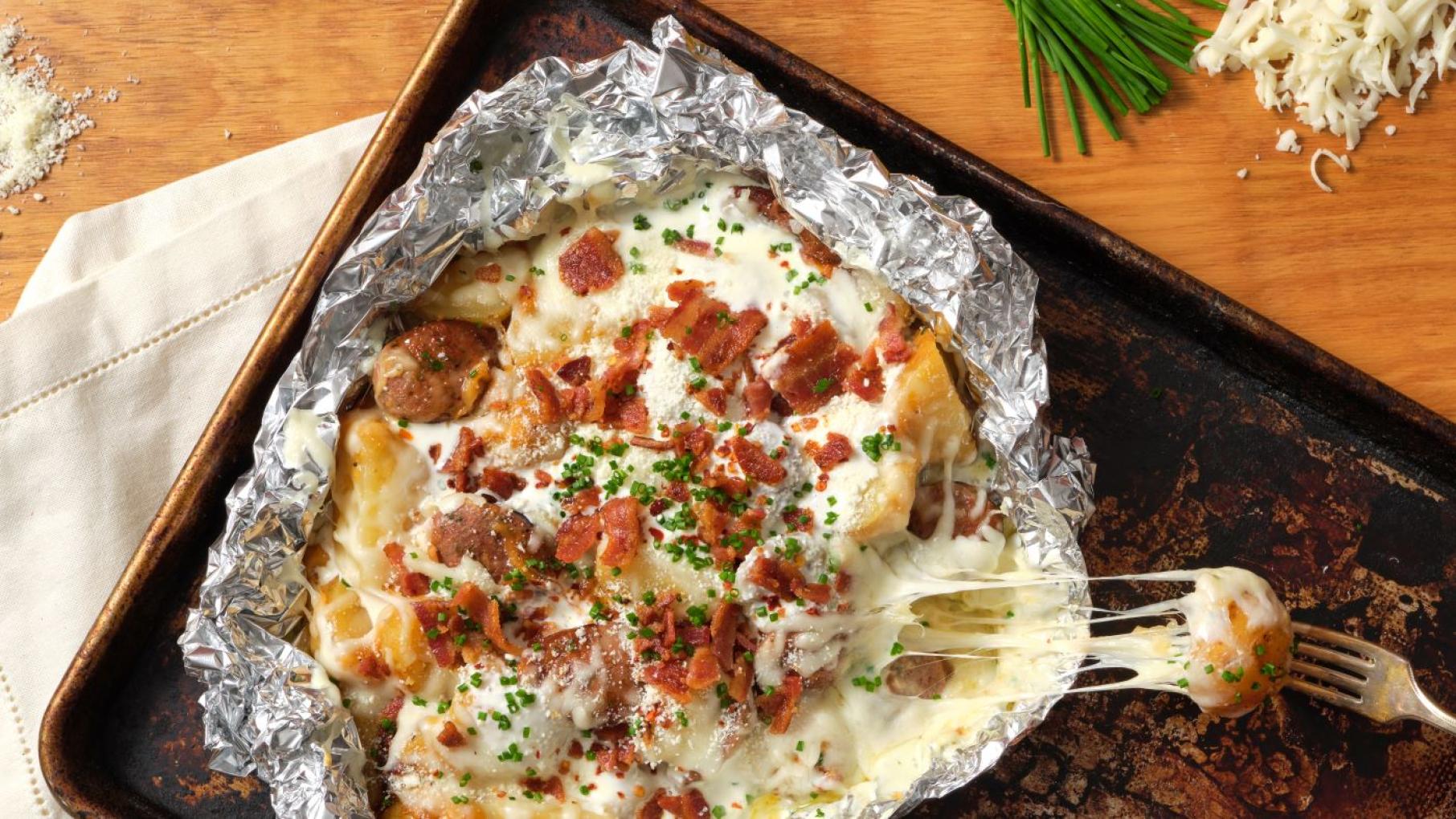 Grilled Queso Fundido Potatoes from Pati Jinich. Photo: Kristy Noel Grilled Queso Fundido Potatoes from Pati Jinich