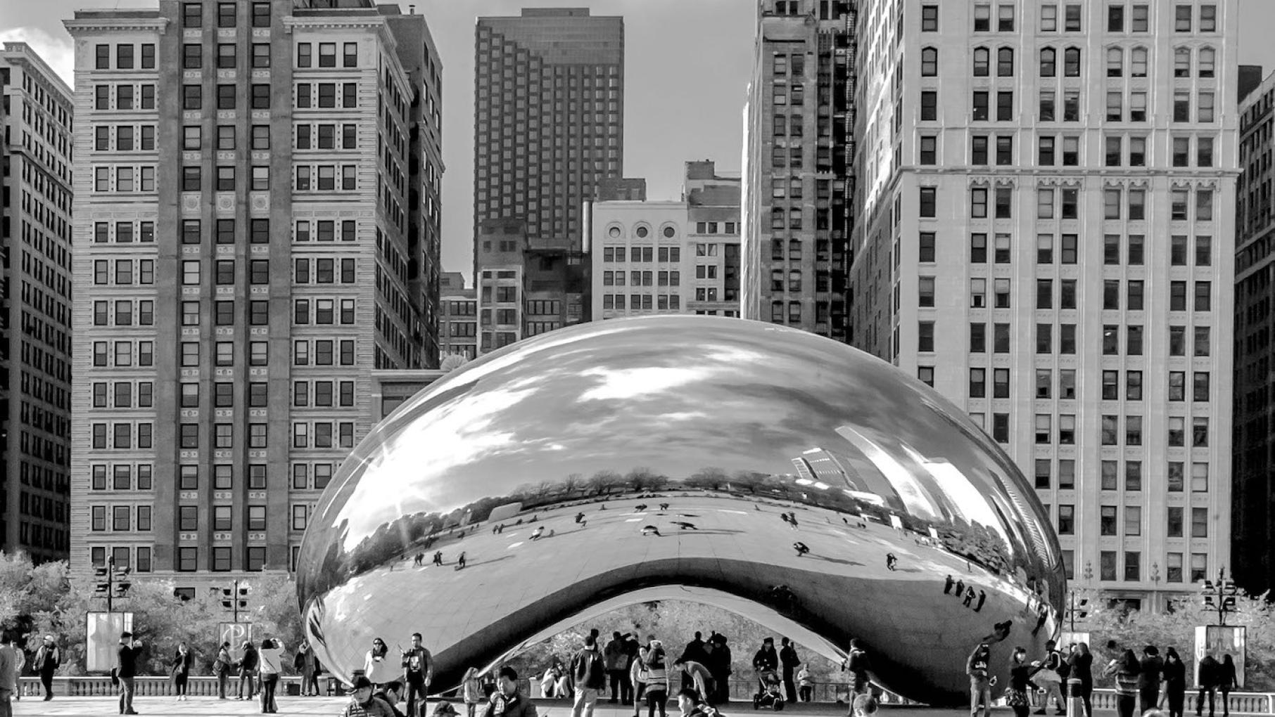 Successful public places like Millennium Park allow "barriers to come down and for people to see their common humanity in this common ground, if only fleetingly," in a divided city, says Blair Kamin. Photo: Who Is the City For/Lee Bey Cloud Gate, otherwise known as The Bean, in Chicago's Millennium Park