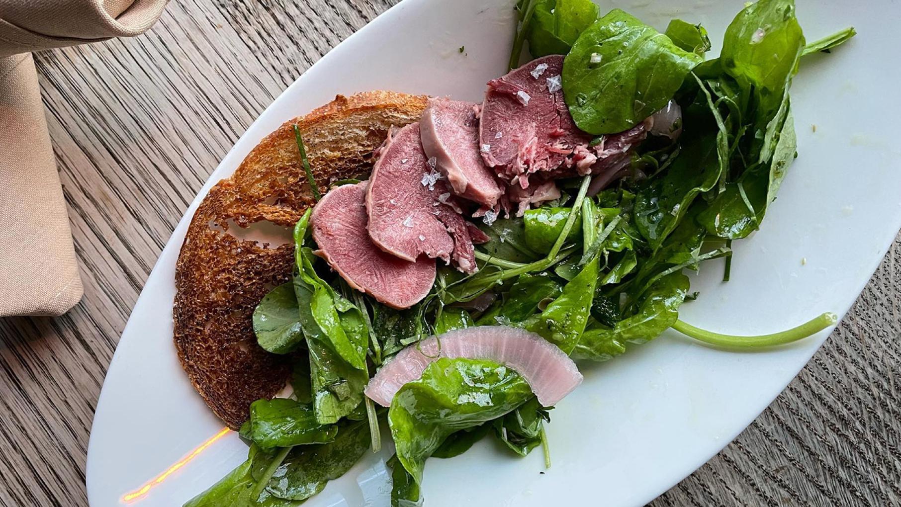 Beef and Pork Tongue Panzanella from Table, Donkey and Stick's 2021 offal dinner
