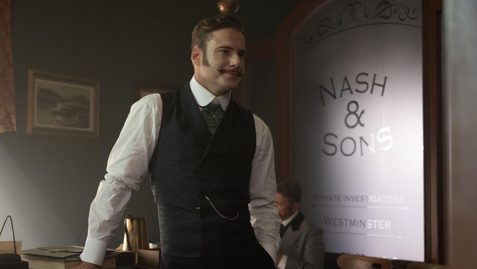 Patrick Nash has come to see Eliza as a rival undercutting his business and so wants to hire her by any means necessary. Photo: Element 8 Entertainment and MASTERPIECE Patrick Nash in Miss Scarlet and the Duke